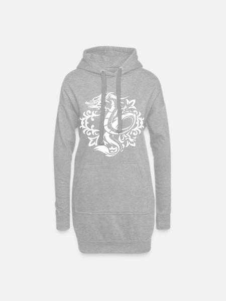 Drache ornamente - Hoodie-Kleid - Grau meliert