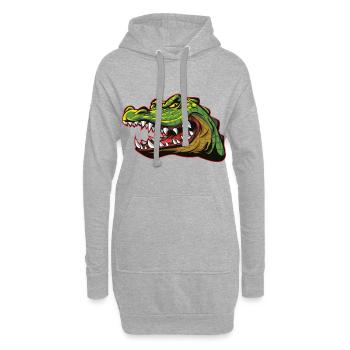Alligator Krokodil - Hoodie-Kleid - Grau meliert - Vorne