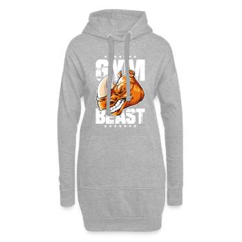 Rhinoceros gym beast - Hoodie Dress - heather grey - Front