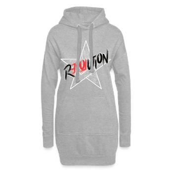 Amour de la révolution - Sweat-shirt à capuche long Femme - gris chiné - Devant
