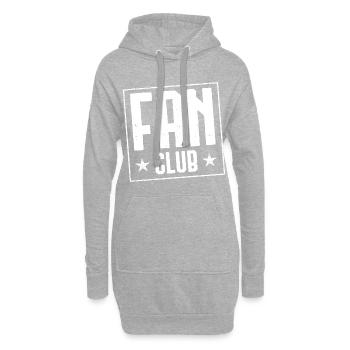 timbre de fan club - Sweat-shirt à capuche long Femme - gris chiné - Devant