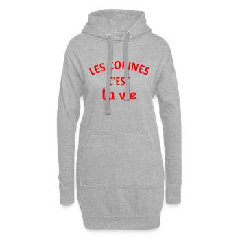 les copines c'est la vie - Sweat-shirt à capuche long Femme - gris chiné - Devant