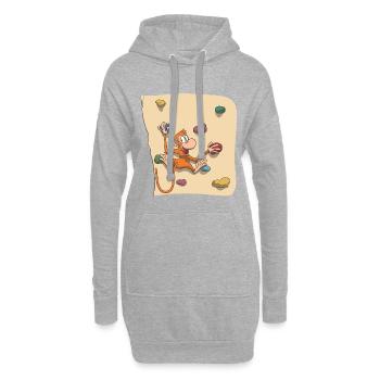Blocage de singe - Sweat-shirt à capuche long Femme - gris chiné - Devant