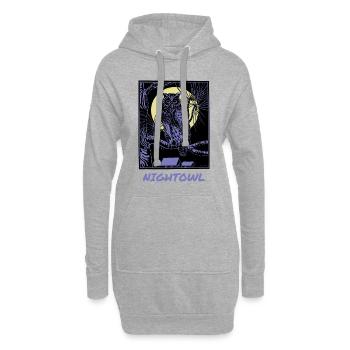 Nightowl Nachteule - Hoodie-Kleid - Grau meliert - Vorne
