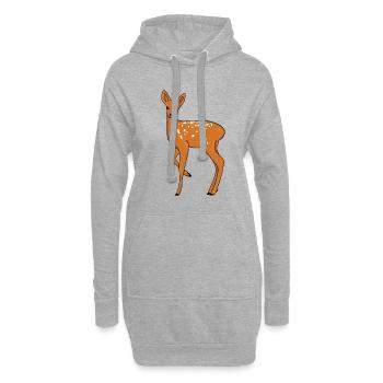 Reh - Hoodie-Kleid - Grau meliert - Vorne