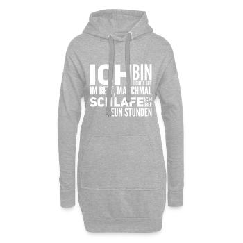 ich bin ein Langschläfer - Hoodie-Kleid - Grau meliert - Vorne