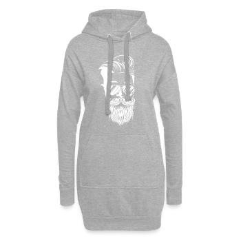 hipster barbe pleine tête de barbe - Sweat-shirt à capuche long Femme - gris chiné - Devant