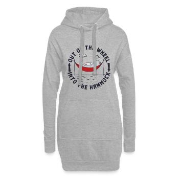 Hors de la roue dans le hamac - Sweat-shirt à capuche long Femme - gris chiné - Devant