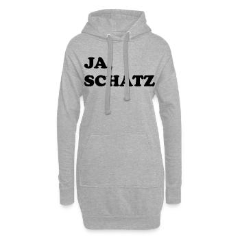 Ironisch Lustiges Ja, Schatz Pärchen Design - Hoodie-Kleid - Grau meliert - Vorne