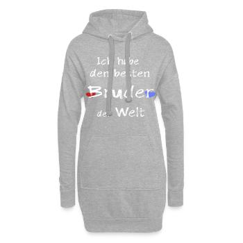 Ich habe den besten Bruder der Welt - Hoodie-Kleid - Grau meliert - Vorne