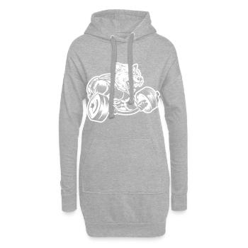 Ours grizzly gym beast musculation - Sweat-shirt à capuche long Femme - gris chiné - Devant