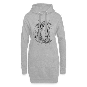 Astronaute sur la lune - Sweat-shirt à capuche long Femme - gris chiné - Devant