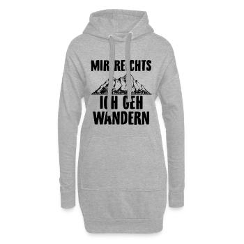 Wandern | Wander Wanderer Wanderung Berge Geschenk - Hoodie-Kleid - Grau meliert - Vorne