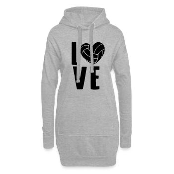 L'amour du volleyball Cadeaux de joueur de volleyball - Sweat-shirt à capuche long Femme - gris chiné - Devant