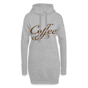 Café Café Café Squelette Grain De Café Cadeau - Sweat-shirt à capuche long Femme - gris chiné - Devant