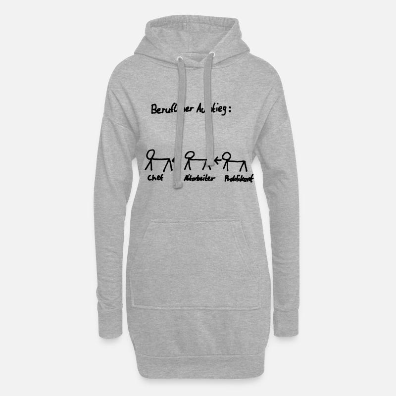 Beruflicher Aufstieg, Lustiger Comic, Geschenk Job - Hoodie-Kleid - Grau meliert