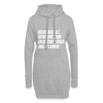 ich bin nicht alt - Hoodie-Kleid - Grau meliert - Vorne