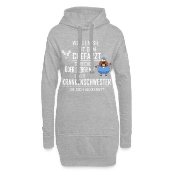 WOLLEN SIE MIT DEM CHEFARZT SPRECHEN - Hoodie-Kleid - Grau meliert - Vorne