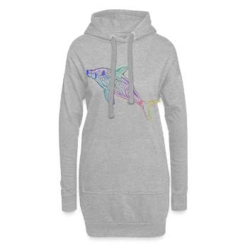 Dolphin - Hoodie Dress - heather grey - Front