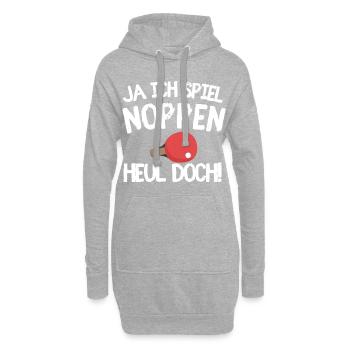 Ja ich spiel Noppen, Heul doch! Tischtennis Ping - Hoodie-Kleid - Grau meliert - Vorne