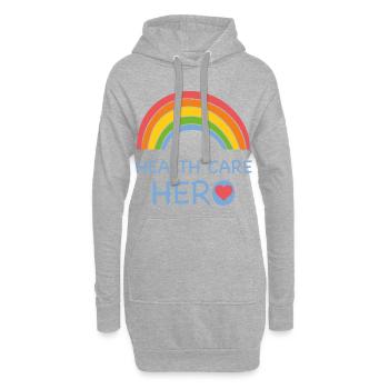 héros des soins de santé - Sweat-shirt à capuche long Femme - gris chiné - Devant