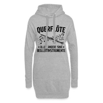 Querflöte | Flöte spielen Musikverein Geschenkidee - Hoodie-Kleid - Grau meliert - Vorne