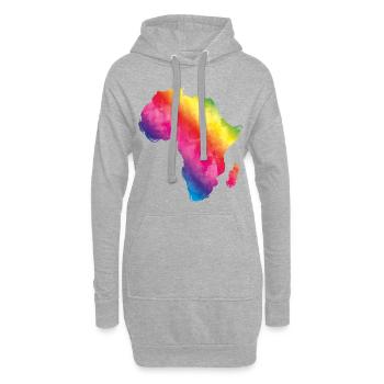 afrika bunt - Hoodie-Kleid - Grau meliert - Vorne