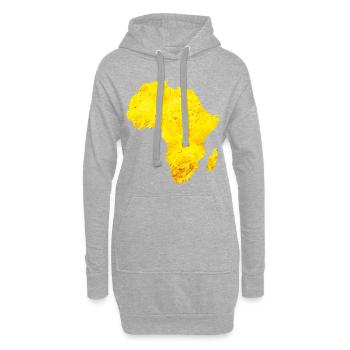 Afrika gold Karte - Hoodie-Kleid - Grau meliert - Vorne