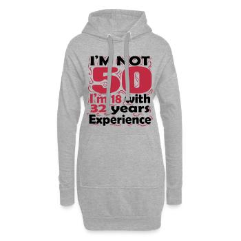 18 ans avec 32 ans d'expérience - Sweat-shirt à capuche long Femme - gris chiné - Devant