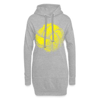 Symbole de ballon de volley-ball - Sweat-shirt à capuche long Femme - gris chiné - Devant
