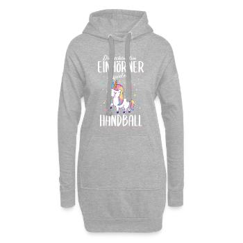 Handball Handballer Handballspieler Einhorn Spruch - Hoodie-Kleid - Grau meliert - Vorne