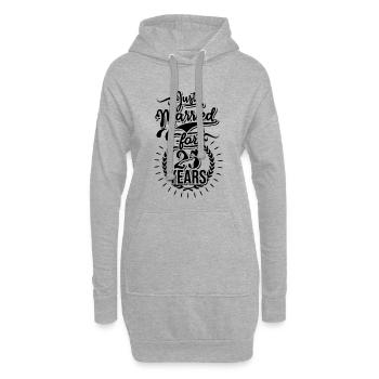 Ça fait 25 ans qu’on est mariés! - Sweat-shirt à capuche long Femme - gris chiné - Devant