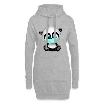 Mundschutz Panda Bär Pandamie - Hoodie-Kleid - Grau meliert - Vorne