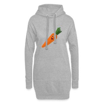 Eine witzige Rübe - Hoodie-Kleid - Grau meliert - Vorne