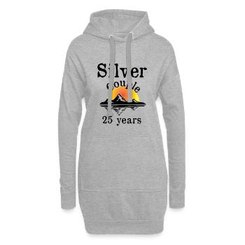 Couple d'argent - marié depuis 25 ans - Sweat-shirt à capuche long Femme - gris chiné - Devant