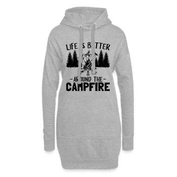 Vacances en camping Cadeau de feu de camp camping-car - Sweat-shirt à capuche long Femme - gris chiné - Devant
