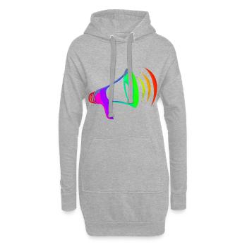 Megafon bunt - Hoodie-Kleid - Grau meliert - Vorne