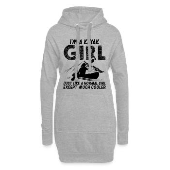 Fille de kayak | Cadeaux d'aviron en canoë - Sweat-shirt à capuche long Femme - gris chiné - Devant
