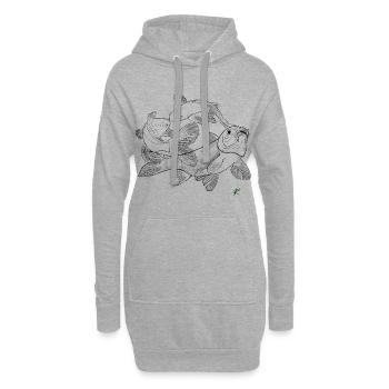 Koi Karpfen - Hoodie-Kleid - Grau meliert - Vorne
