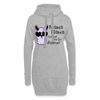 Mama Lama hat keine Zeit für Drama - Hoodie-Kleid - Grau meliert - Vorne