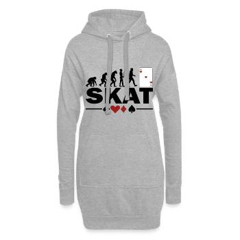 Skat Kartenspiel Evolution Lustig für Skatspieler - Hoodie-Kleid - Grau meliert - Vorne