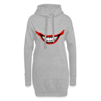 Gruseliger Mund - Hoodie-Kleid - Grau meliert - Vorne