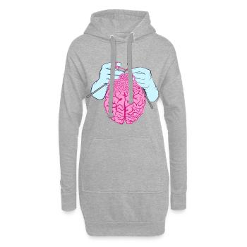 Brain Construction - Hoodie-Kleid - Grau meliert - Vorne