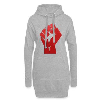 Faust rot - Hoodie-Kleid - Grau meliert - Vorne