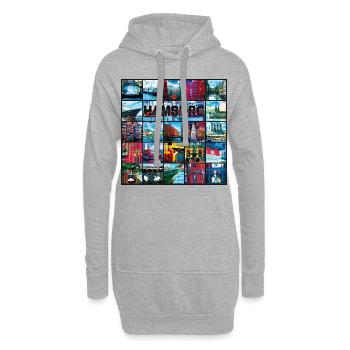 03 Faszination Hamburg Collage - Margarita-Art - Hoodie-Kleid - Grau meliert - Vorne