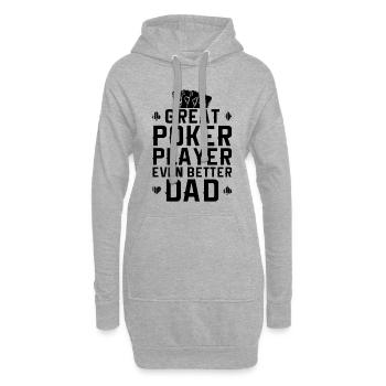 Père de poker | Idée cadeau de jetons de cartes de jeu de poker - Sweat-shirt à capuche long Femme - gris chiné - Devant