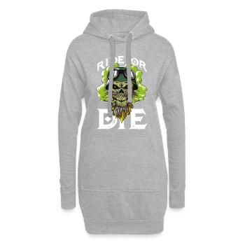 biker totenkopf ride or die - Hoodie-Kleid - Grau meliert - Vorne