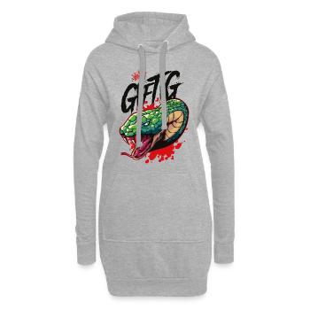 schlange giftig - Hoodie-Kleid - Grau meliert - Vorne
