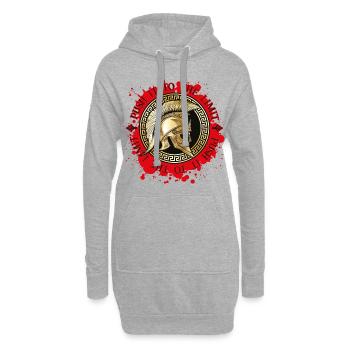 spartaner helm push it to the limit spruch - Hoodie-Kleid - Grau meliert - Vorne