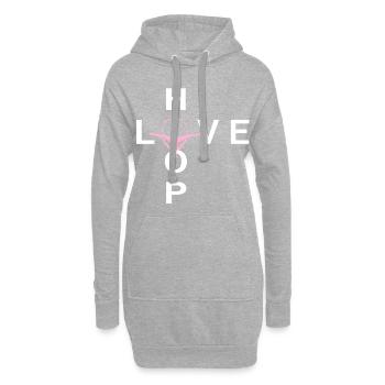 Aerial Hoop Shirt für Frauen - Hoodie-Kleid - Grau meliert - Vorne